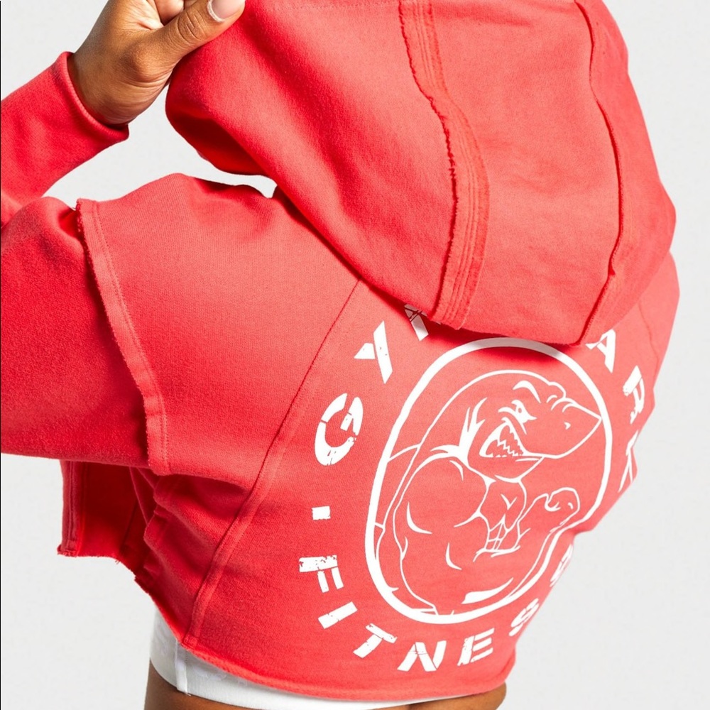 SOLD - Gymshark Red Legacy Fitness Cropped Hoodie